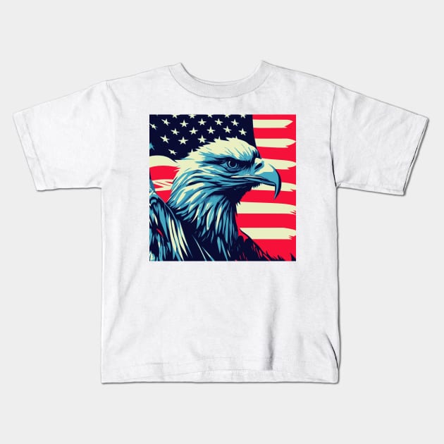 USA Eagle Flag Kids T-Shirt by Sanu Designs